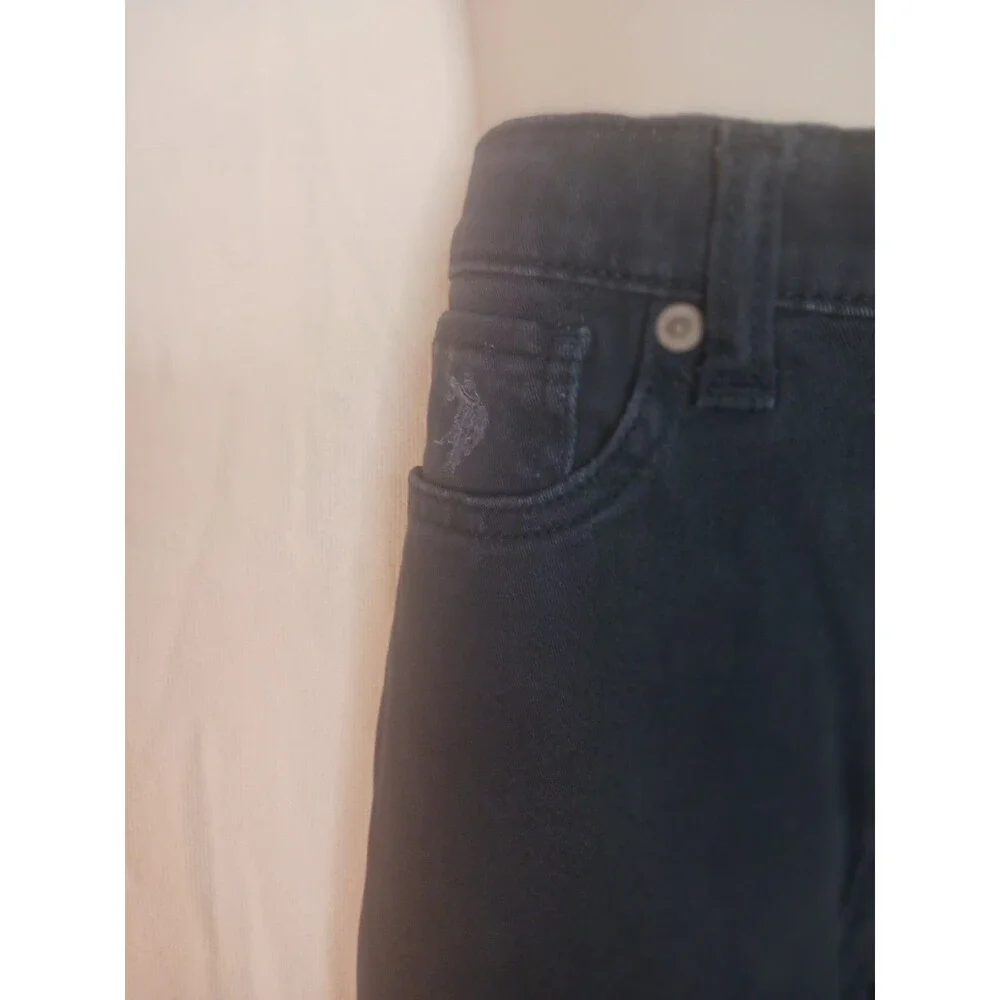 Polo Ralph Lauren Jeans Boys Black Straight Flat Front Jeans Adjustable Sz. 8
